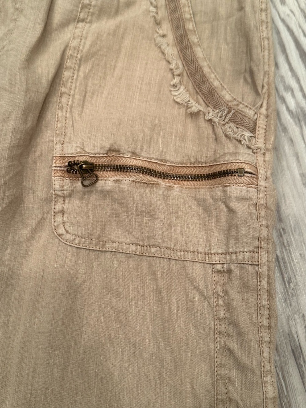 XCVI Camden Linen Tapered Crop Pant Pull On Lightweight Neutral Sz M - Picture 12 of 14